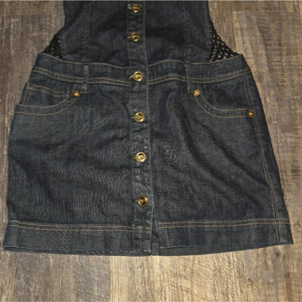 Sean John Y2k Mesh Back Mini Jean Dress - Picture 4 of 12